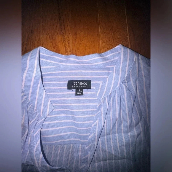 Jones New York women’s baby blue pink cotton‎ linen blend size small NWT - Picture 3 of 5